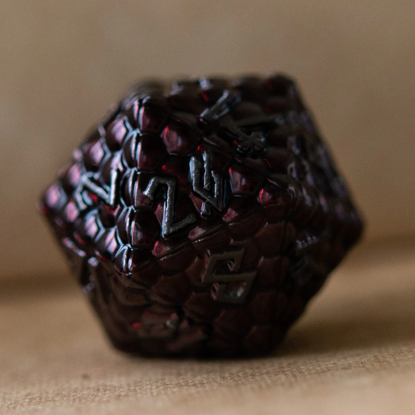 Blood Red Dragon's Egg Metal Dice Set - Image 3