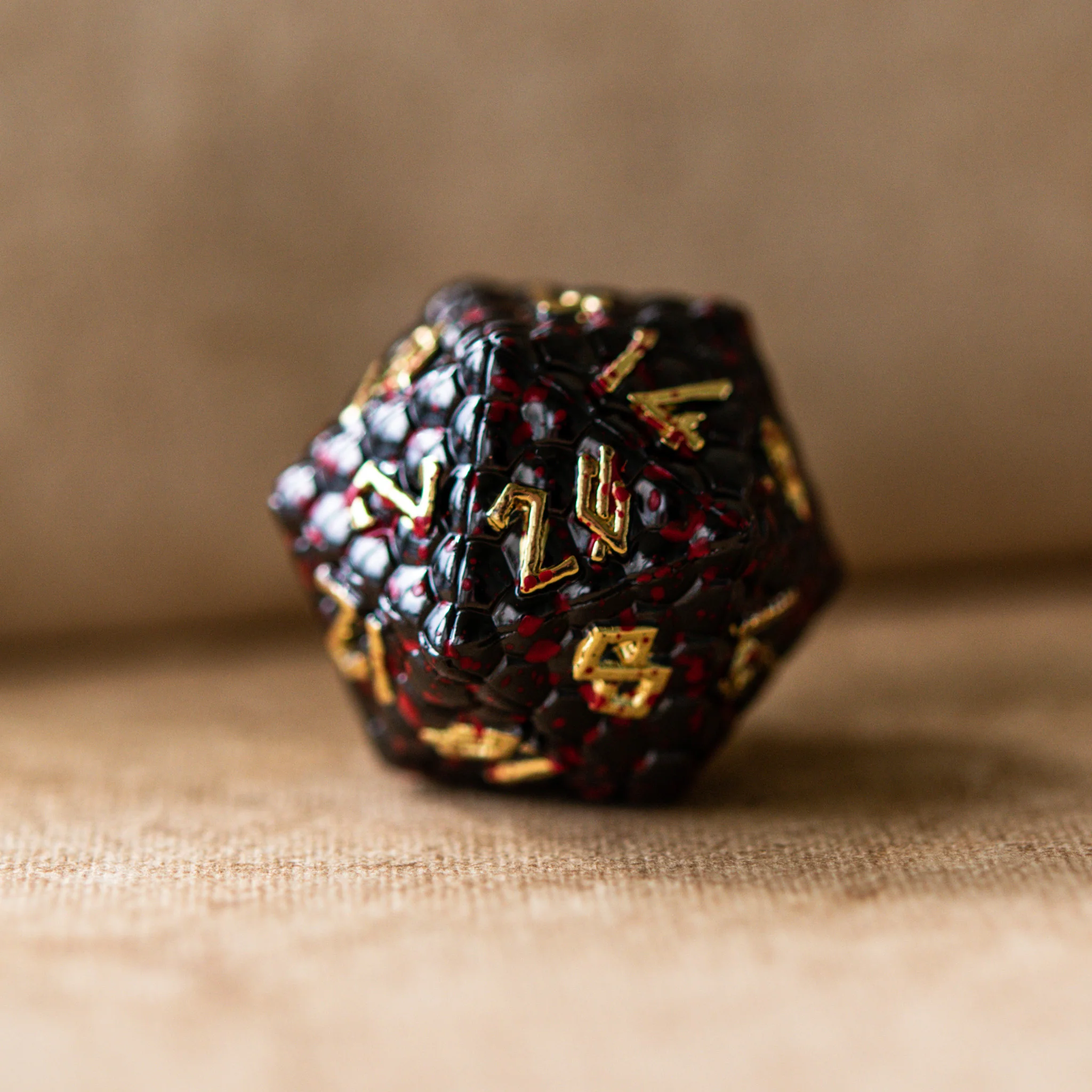 Bloodied Black Dragon's Egg Metal Dice Set - Image 3