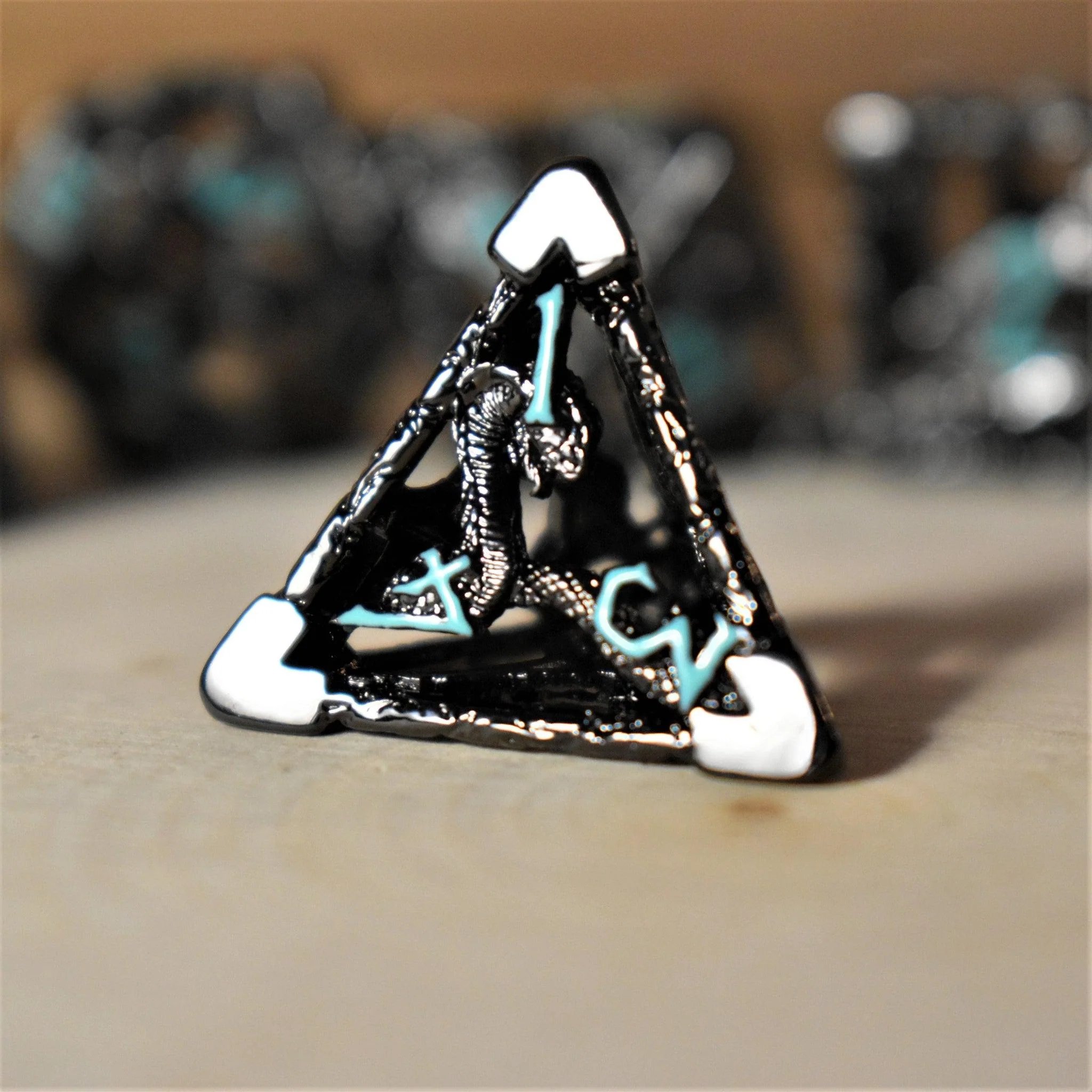 Legends of Valhalla - Black and Blue Hollow Metal Dice Set - Image 5