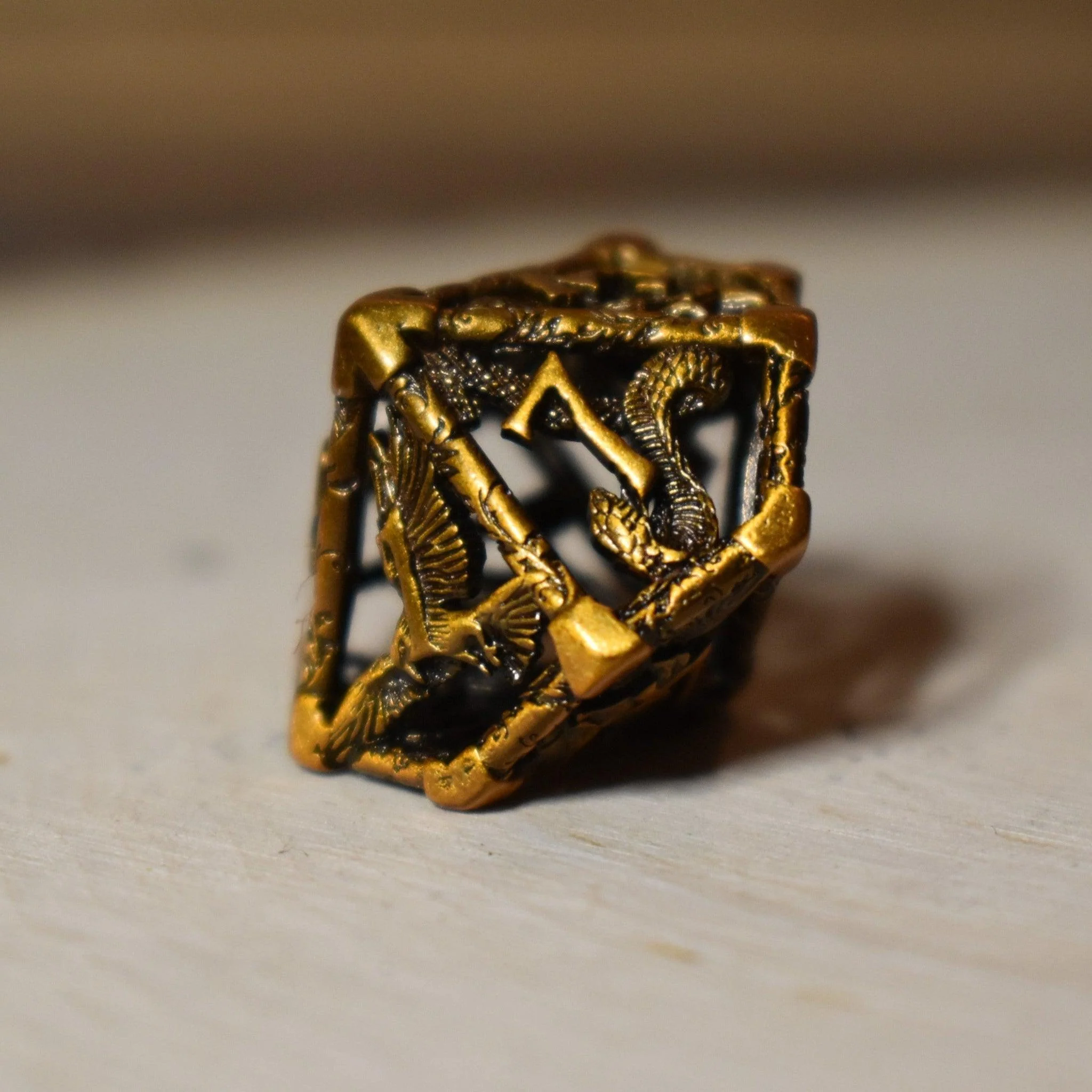 Legends of Valhalla - Golden Brass Hollow Metal Dice Set - Image 3