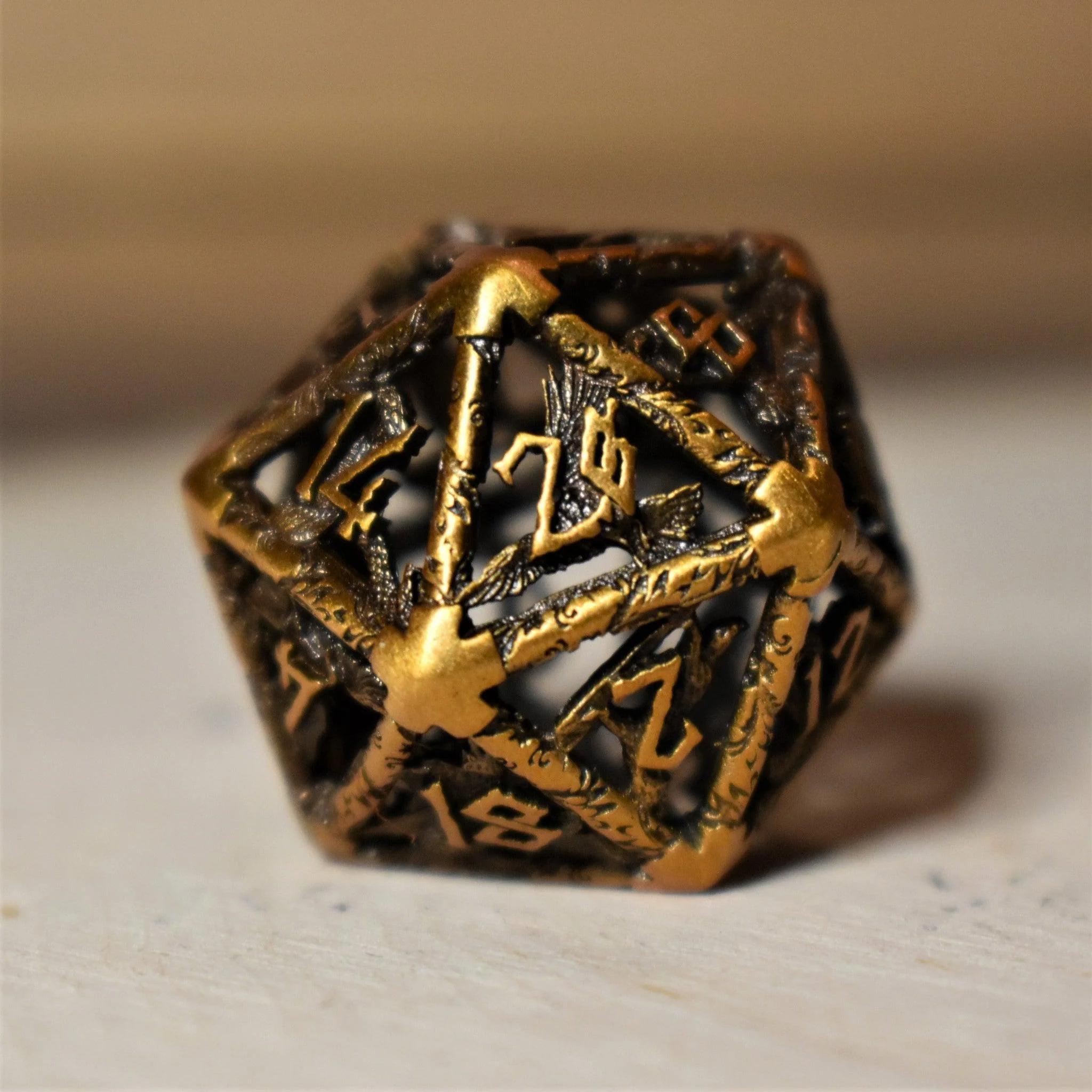 Legends of Valhalla - Golden Brass Hollow Metal Dice Set - Image 4