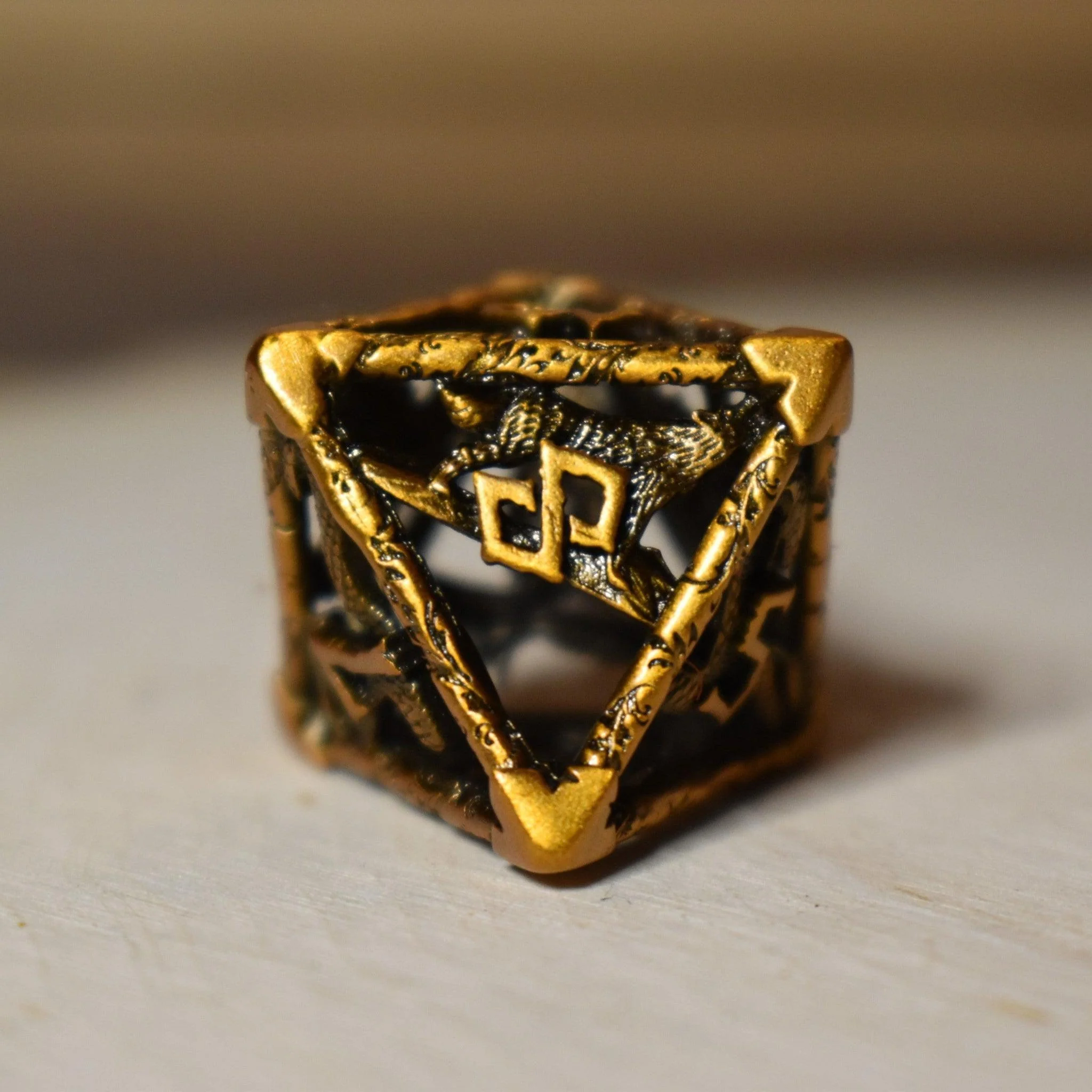 Legends of Valhalla - Golden Brass Hollow Metal Dice Set - Image 5