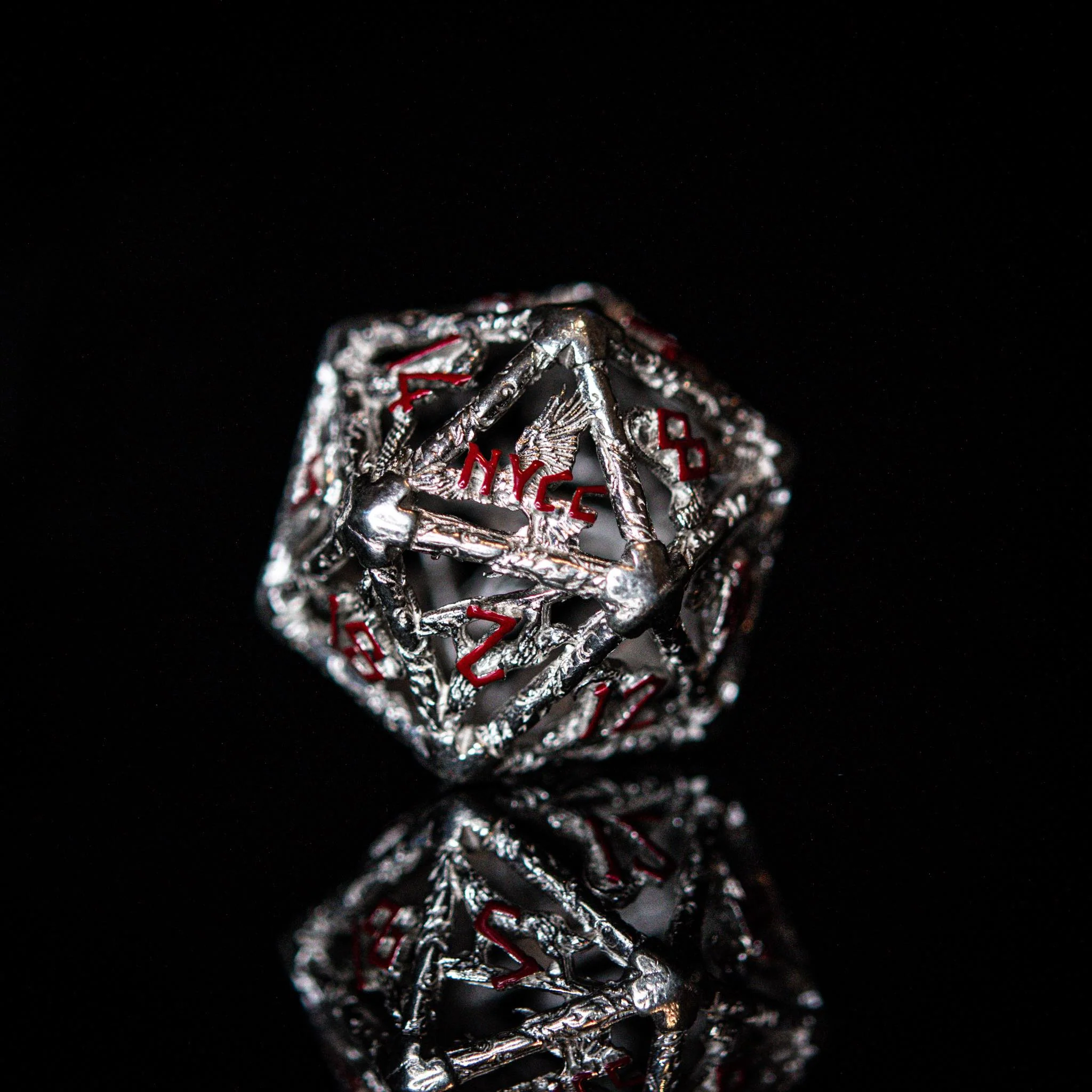NYCC Exclusive Sterling Silver Dice Set - Red - Image 3
