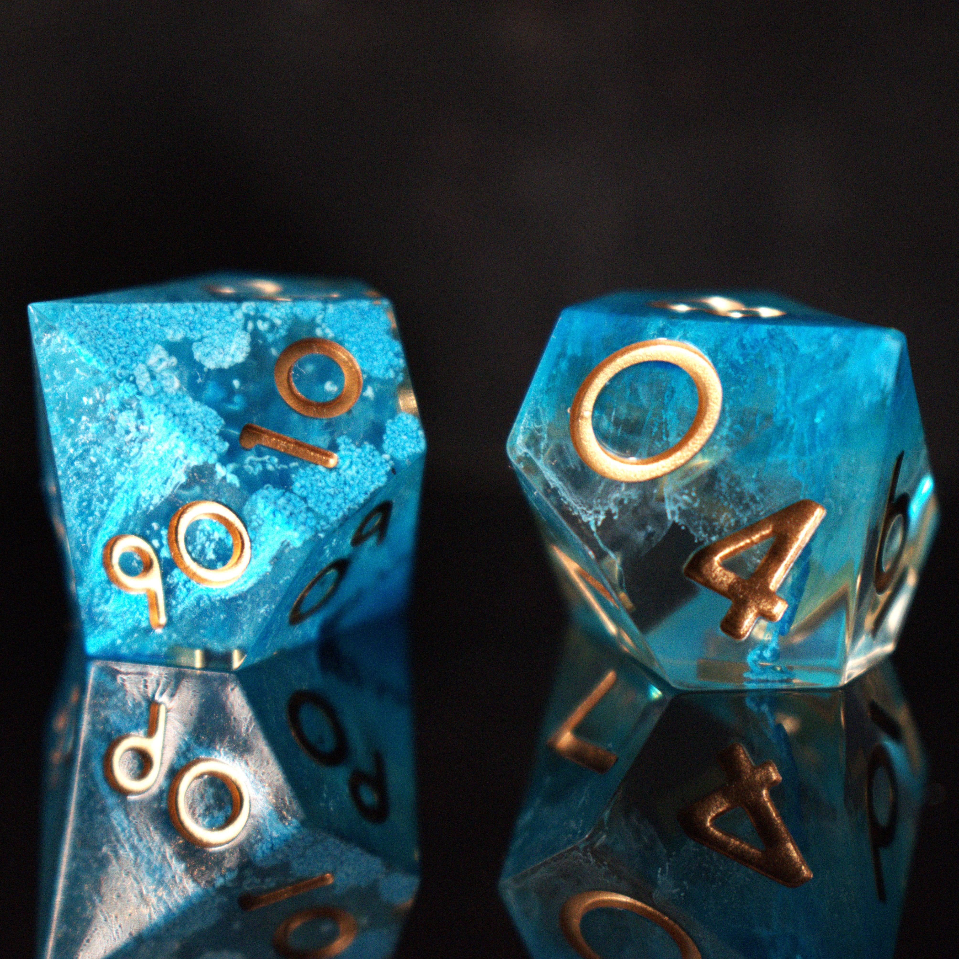 Shape of Water Sharp-Edged Resin Dice Set - Image 3