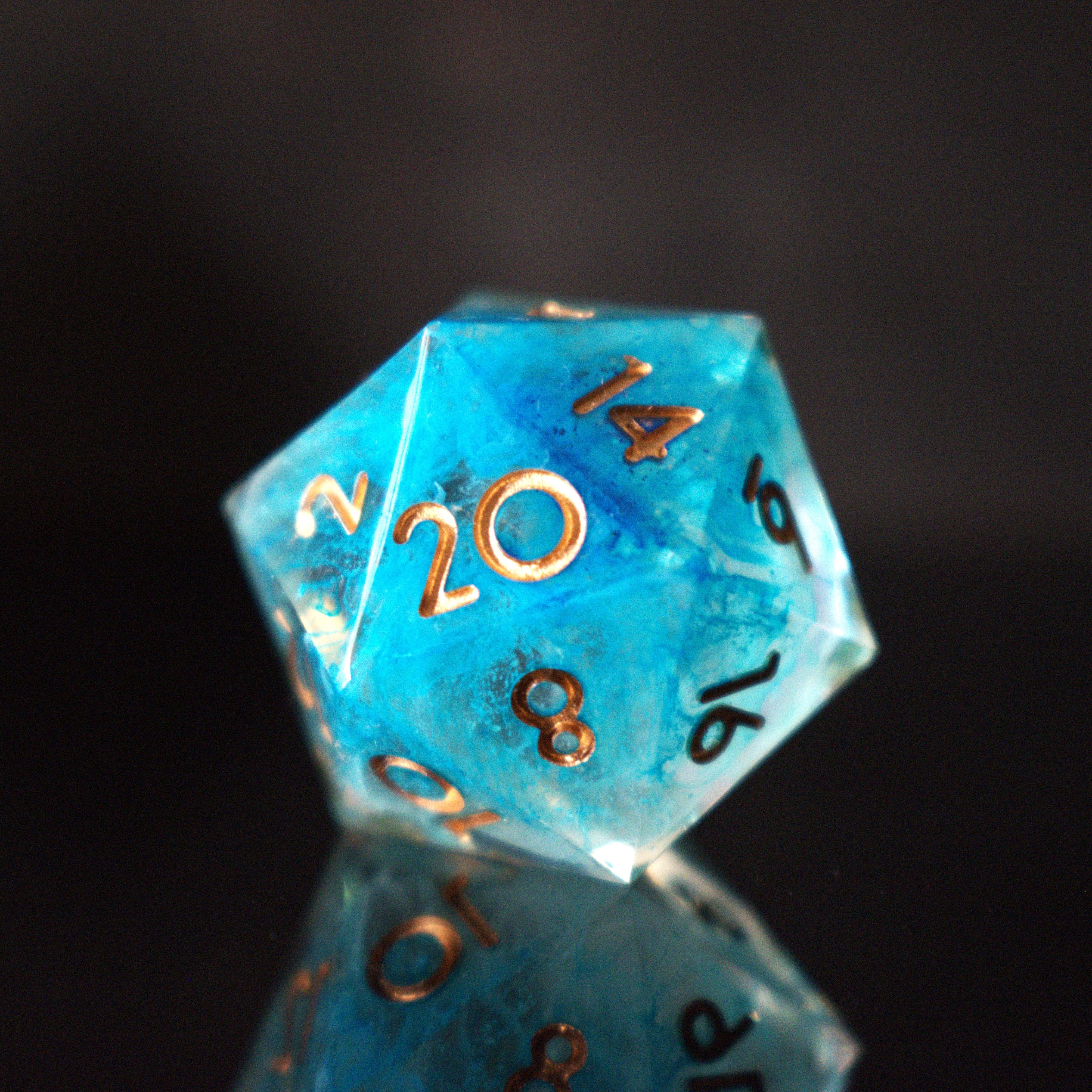 Shape of Water Sharp-Edged Resin Dice Set - Image 4