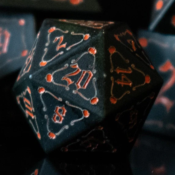 The Pumpkin Aluminum Metal Dice Set - Image 3