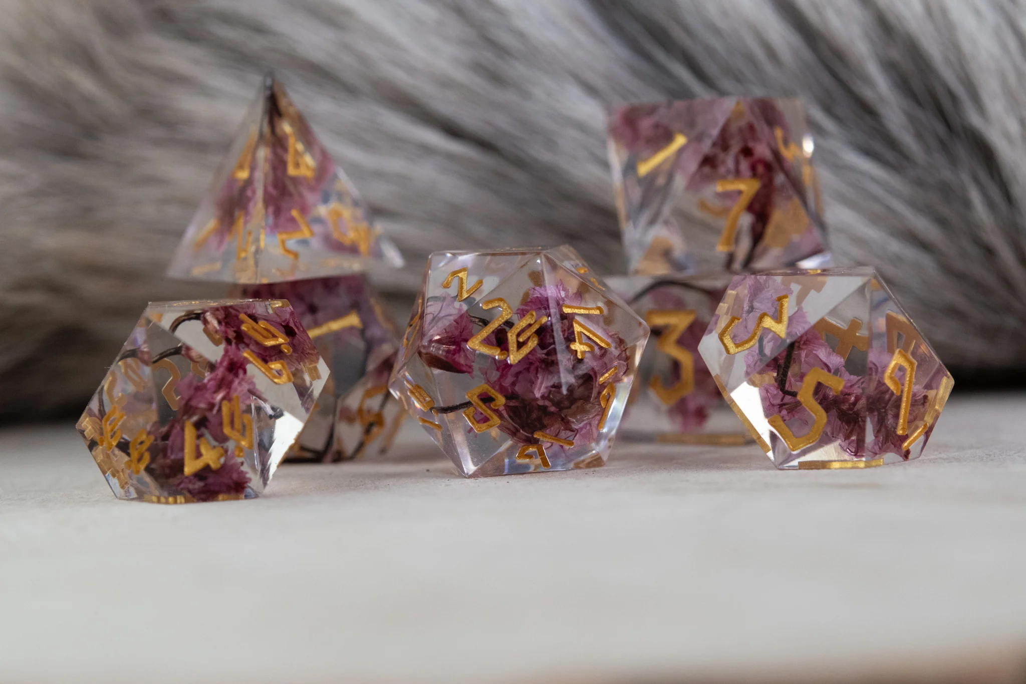 Wither and Bloom Sharp-Edged Resin Dice Set - Image 6
