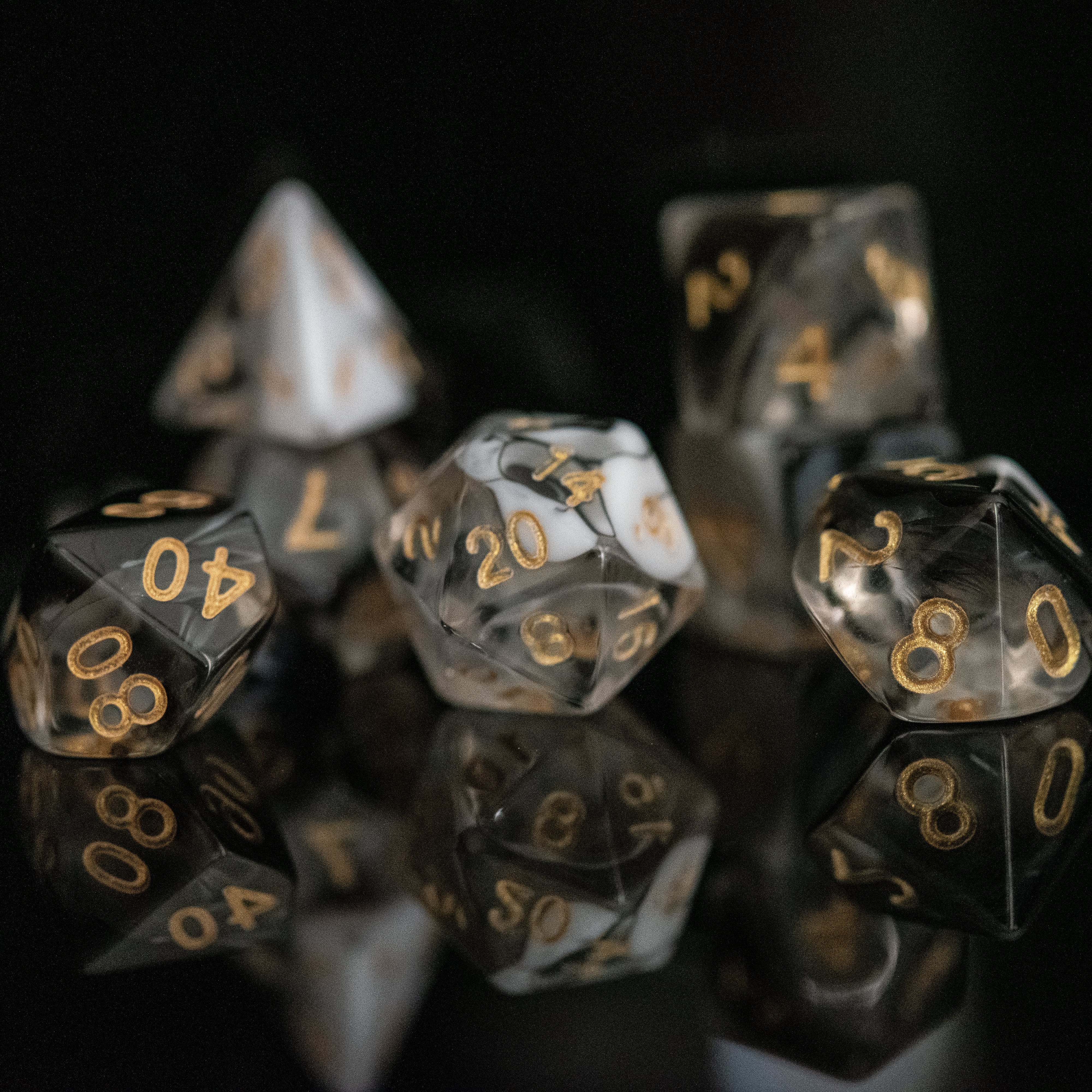 Yin and Yang Acrylic Dice Set - Image 3